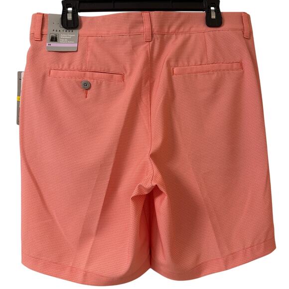 NWT PGA Tour Shorts Living Coral 32 Moisture Wicking Performance Stretch Fabric - Picture 2 of 7